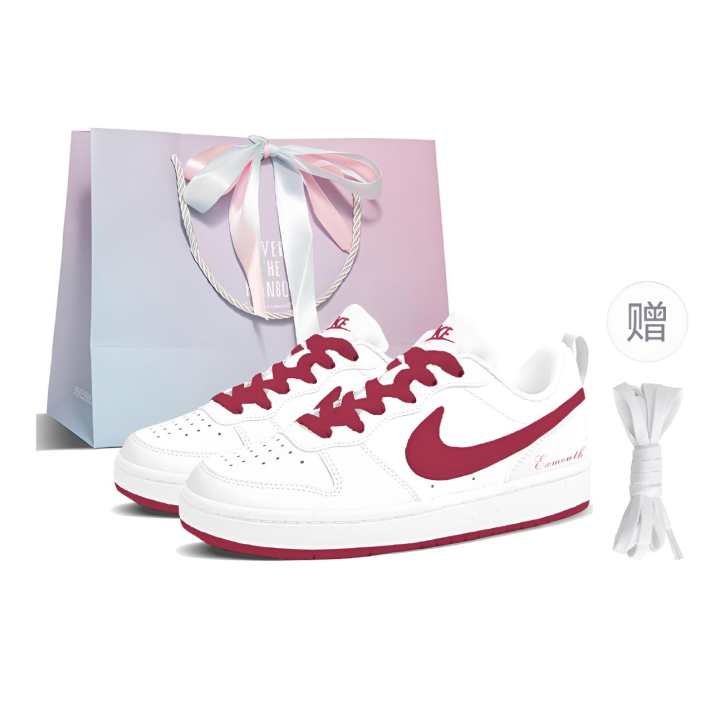 Nike Nike Court Borough Skateboard Shoes Women's Low Top White/Burgundy