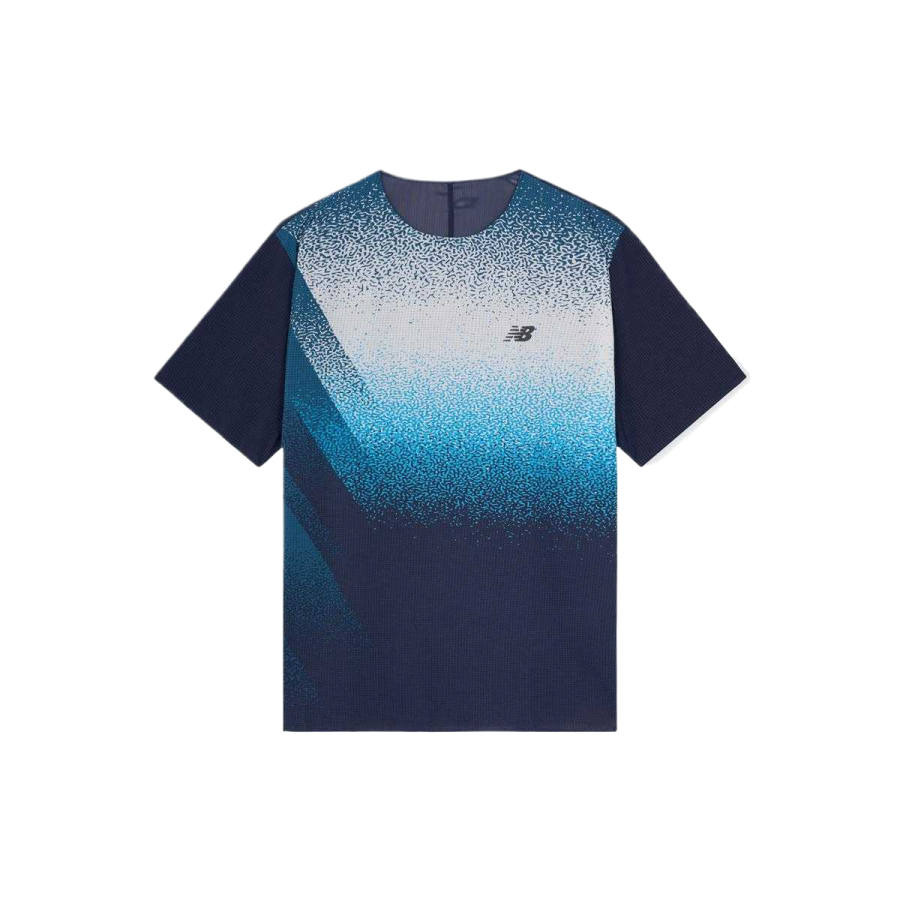 New Balance New Balance Running T Shirts Men's Light Blue Crew Neck Moderate Straight Fit