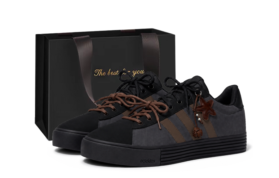 Adidas Adidas Daily 4.0 Skateboard Shoes Unisex Low Top Black Brown
