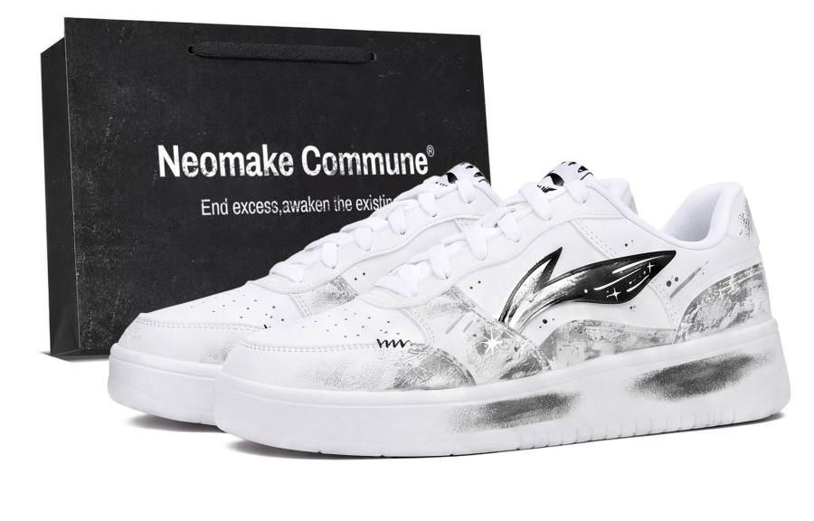 Li-Ning Li Ning Floating Boat Skateboard Shoes Unisex Low Top Black/White