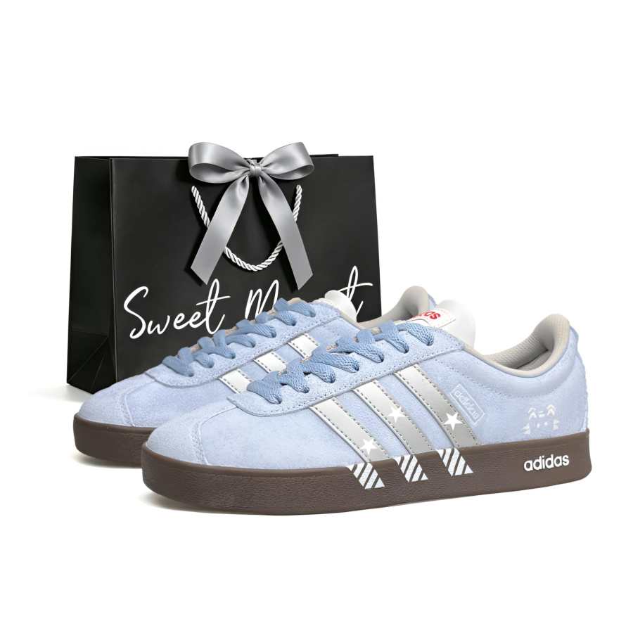 Adidas Adidas VL COURT 2.0 German Army Trainers Women's Low Top Silver Blue