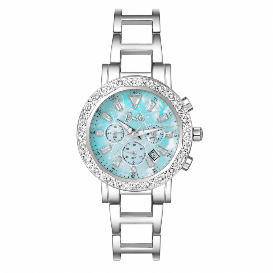 Barbie Tide Collection Quartz Movement Genuine Leather Strap Watch Women's Watch Pink Watch Dial