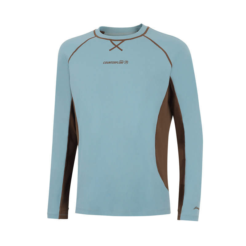 Li-Ning Li Ning T Shirts Men's Fish Eye Green Crew Neck Moderate Straight Fit
