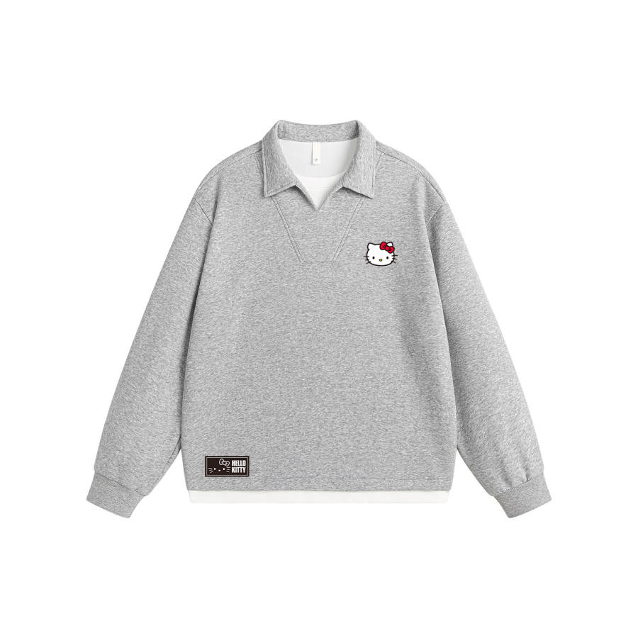 Sanrio Hello Kitty Sweatshirts Unisex Lapel Moderate Straight Fit
