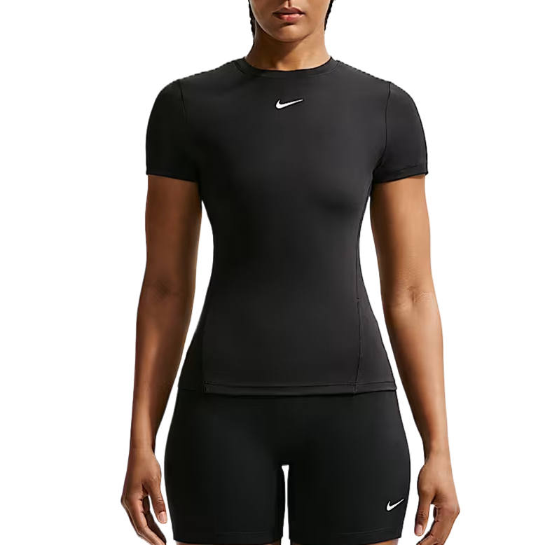 Nike Nike Dri Fit One Fitness Clothing Women's Black/White Crew Neck Moderate