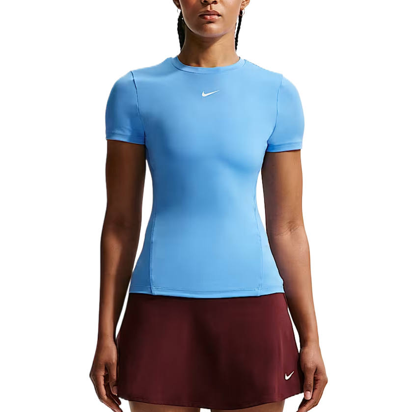 Nike Nike Dri Fit One Fitness Clothing Women's University Blue/White Crew Neck Moderate