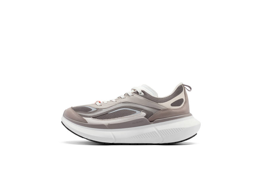Ecco Biom 2.2 MAX Casual Shoes Men's Low Top Gray Beige White Color Block With Orange Detail