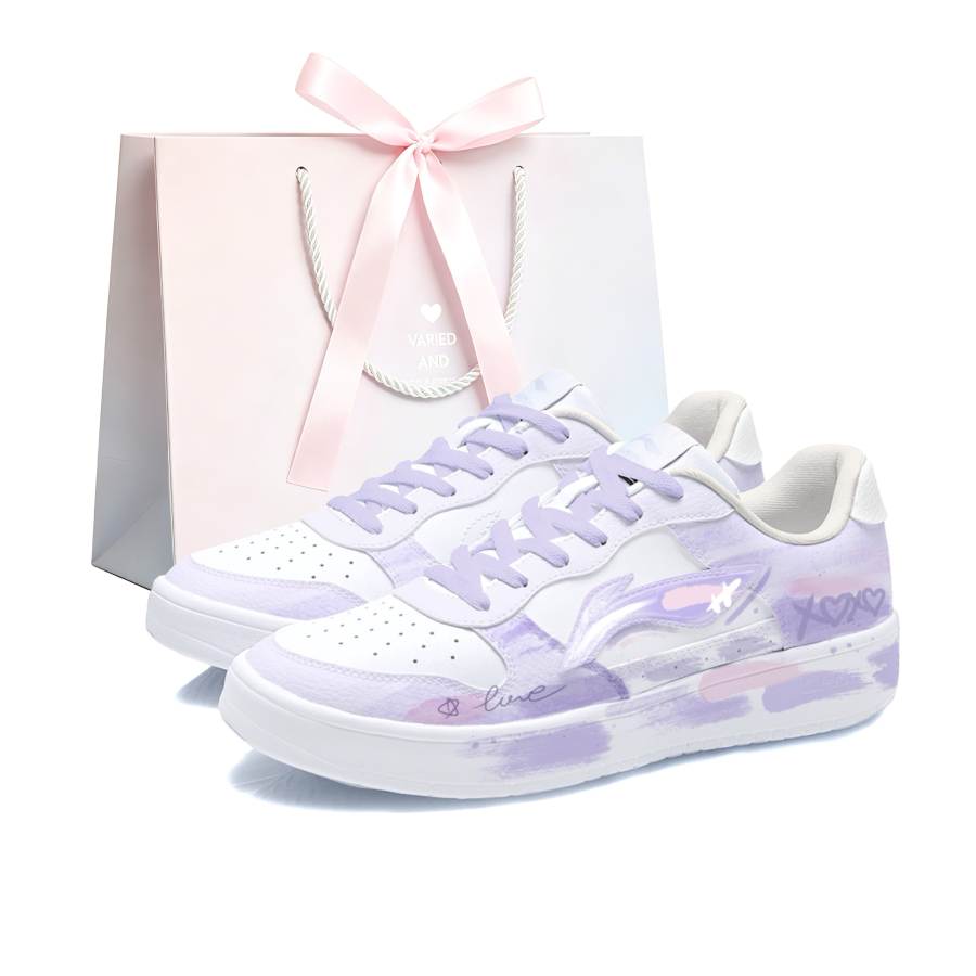 Li-Ning Li Ning Floating Boat Skateboard Shoes Women's Low Top White/Pink/Purple