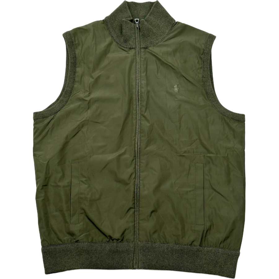 Polo Ralph Lauren Vests Men's Green Stand Collar Straight Fit