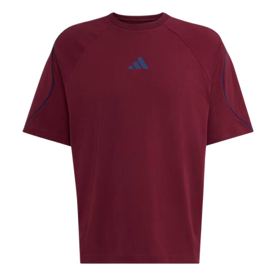 Adidas Adidas Sportswear T Shirts Men's Burgundy Crew Neck Moderate