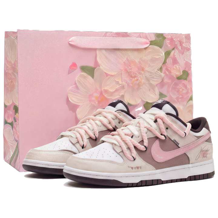 Nike Nike Dunk Half Sugar Journal Leather Low top Skateboard Shoes Unisex Pink Coffee
