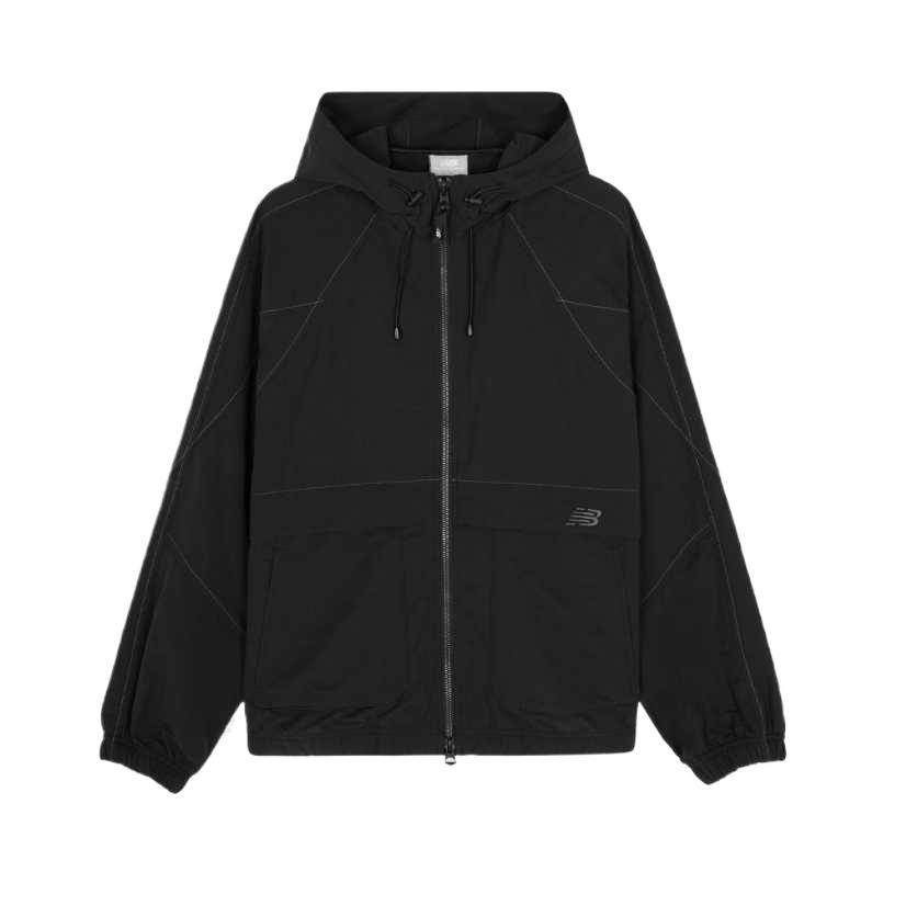 New Balance New Balance Jackets Women's Black Hooded Non Detachable Moderate Straight Fit
