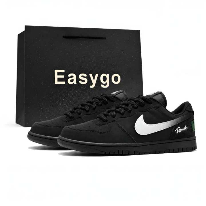 Nike Nike Big Skateboard Shoes Men's Low Top Black White Gray