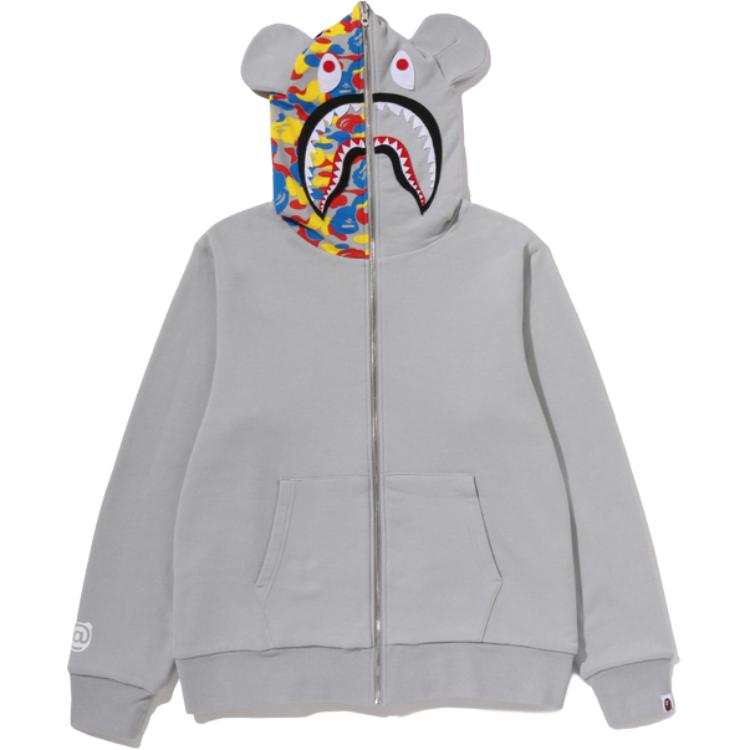 A BATHING APE X Medicom Toy MEDICOM TOY Sweatshirts Unisex Gray Hooded Non Detachable Moderate