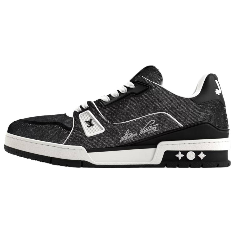 LOUIS VUITTON Trainer Skateboard Shoes Men's Low Top Black