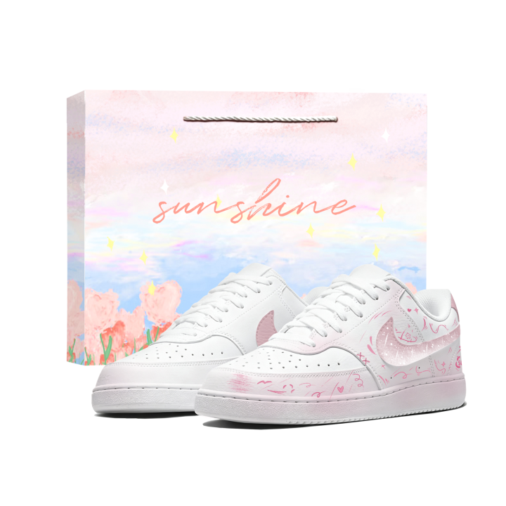 Nike Nike Court Vision Skateboard Shoes Women's Low Top White/Pink