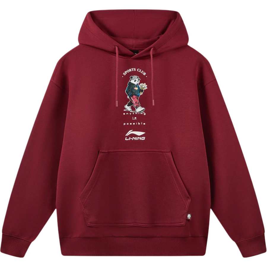 Li-Ning Li Ning Sports Life Collection Sweatshirts Unisex Vintage Red Hooded Non Detachable Moderate