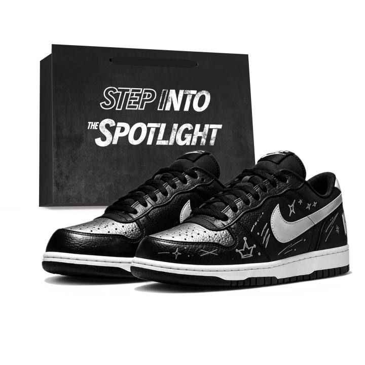 Nike Nike Big Skateboard Shoes Men's Low Top Black Silver