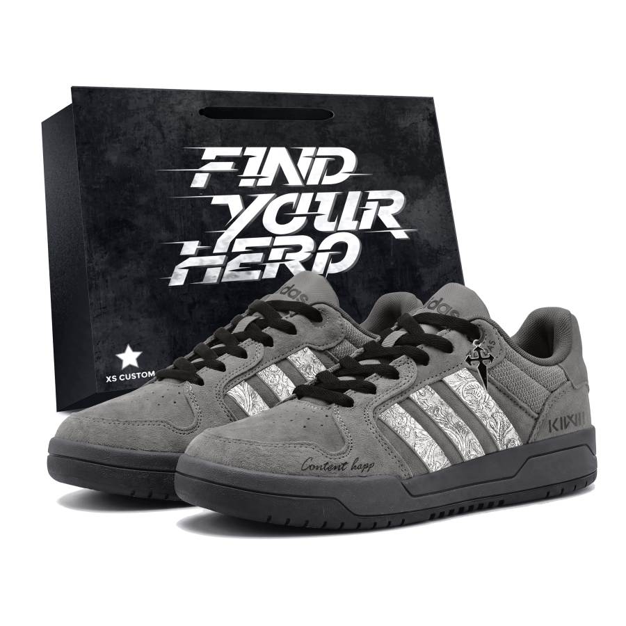 Adidas Adidas ENTRAP Skateboard Shoes Unisex Low Top Gray Black Silver Color Block