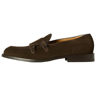 KITON Casual Leather Shoes Men's Low Top Dark Brown