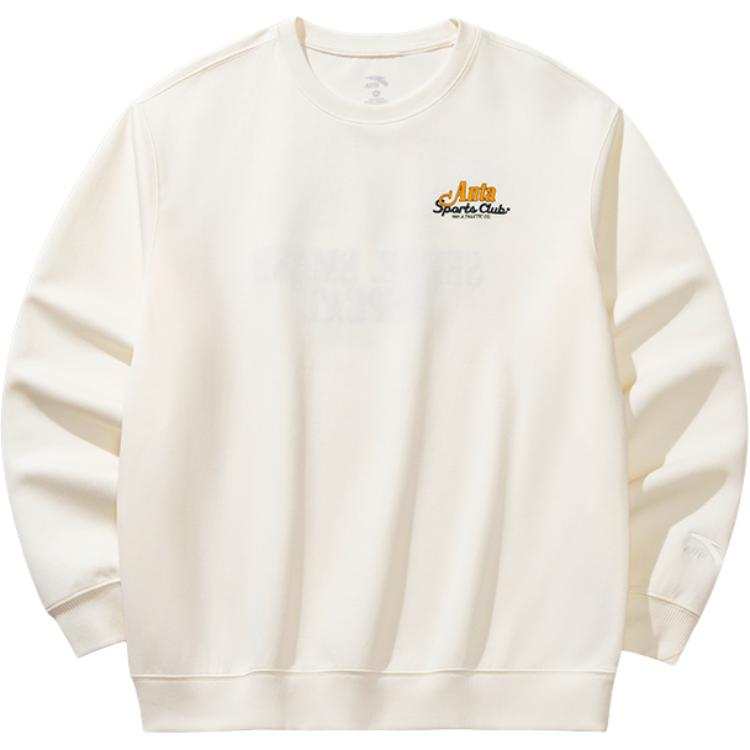 ANTA Life Collection Sweatshirts Men's Warm Jade White Crew Neck Moderate