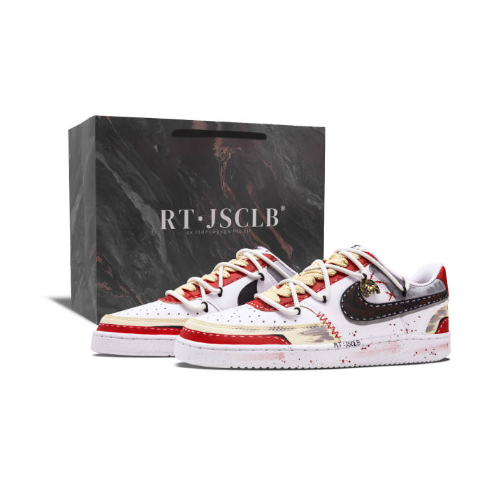 Nike Nike Court Vision 1 Skateboard Shoes Unisex Low Top White Red Black Gray