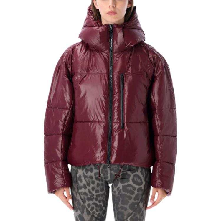 Adidas Adidas Down Jackets Women's Burgundy Hooded Non Detachable
