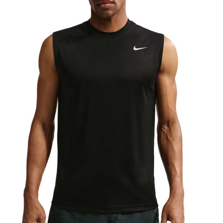 Nike Nike Quick Dry Tank Tops Men's Black/Matte Silver Crew Neck