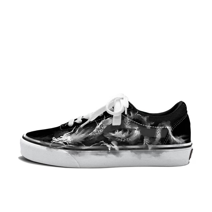 Vans Ward Skateboard Shoes Men's Low Top Black/White/Gray