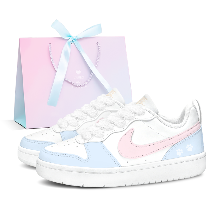 Nike Nike Court Borough Skateboard Shoes Unisex Low Top Blue/Pink