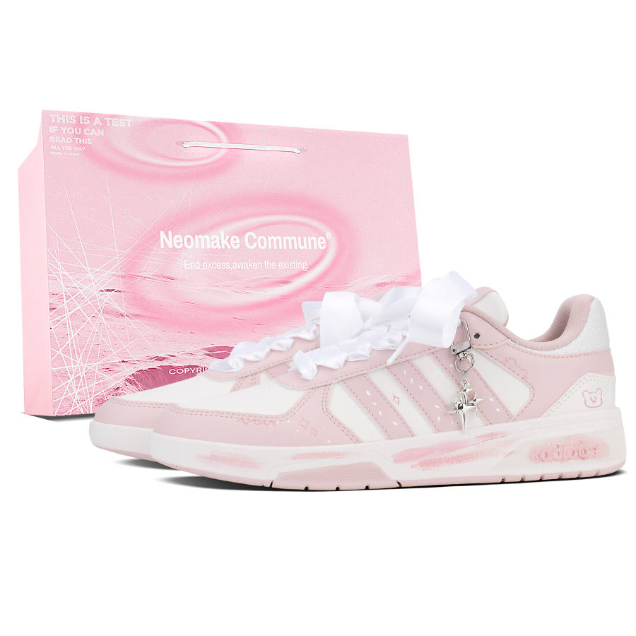 Adidas Adidas COURTBEAT Skateboard Shoes Unisex Low Top Pink, White