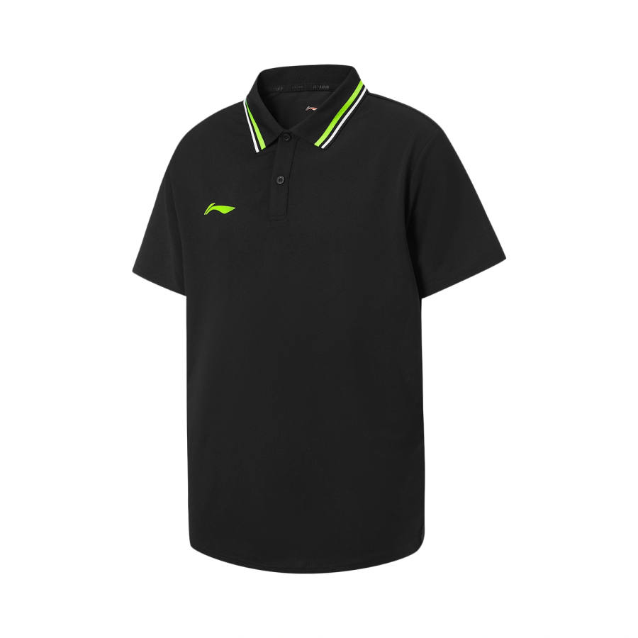 Li-Ning Li Ning Football Polo Shirts Men's Black Polo Collar Moderate
