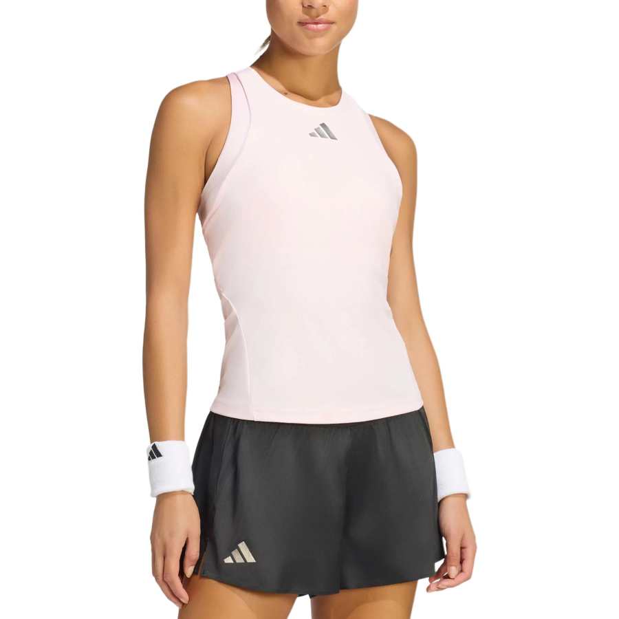 Adidas Adidas Tennis Sleeveless Sports Shirts Women's Pink Crew Neck Moderate
