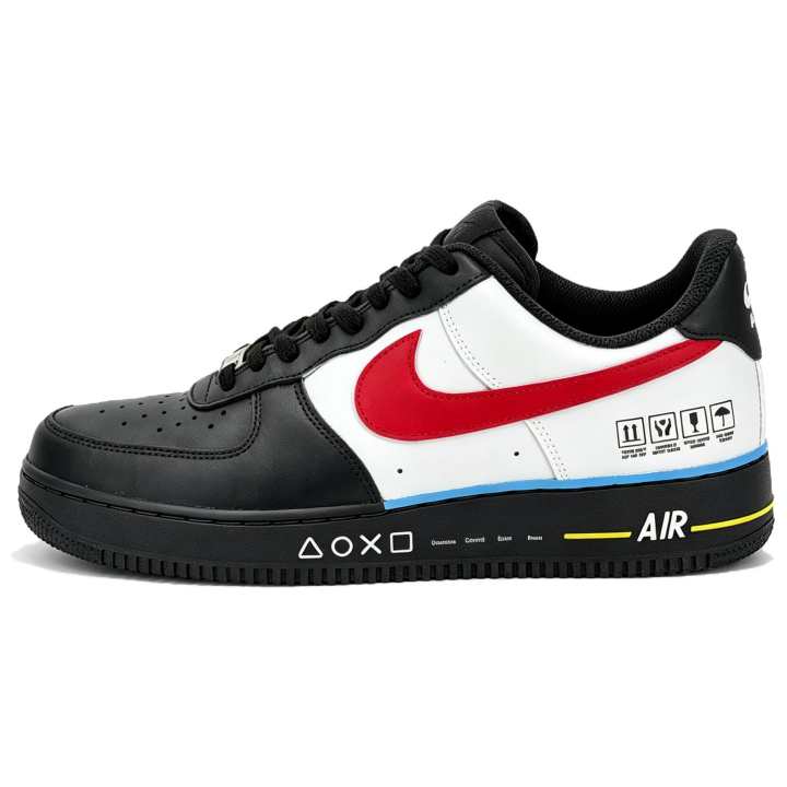 Nike Nike Air Force 1 Skateboard Shoes Unisex Low Top Blue Yellow