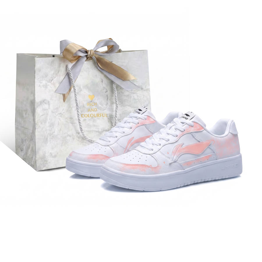 Li-Ning Li Ning Floating Boat Skateboard Shoes Women's Low Top White Pink