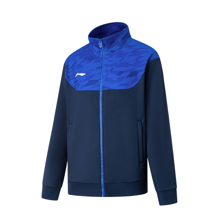 Li-Ning Li Ning Football Sweatshirts Men's Crystal Blue/Guangdong Blue Stand Collar Moderate