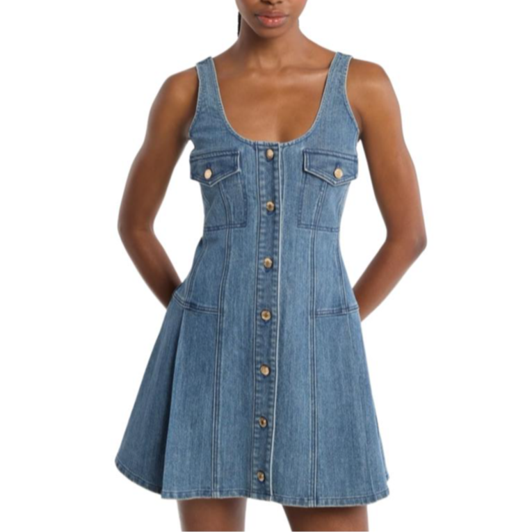 MICHAEL KORS Slip Dresses Women's Denim Blue Moderate Short Skirt A Line Skirt