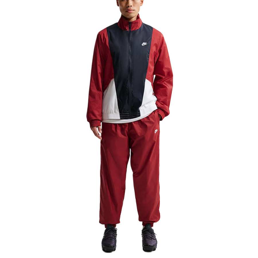 Nike Nike Club Casual Sportswear Men's Team Dark Red/White/Obsidian/White Stand Collar Moderate