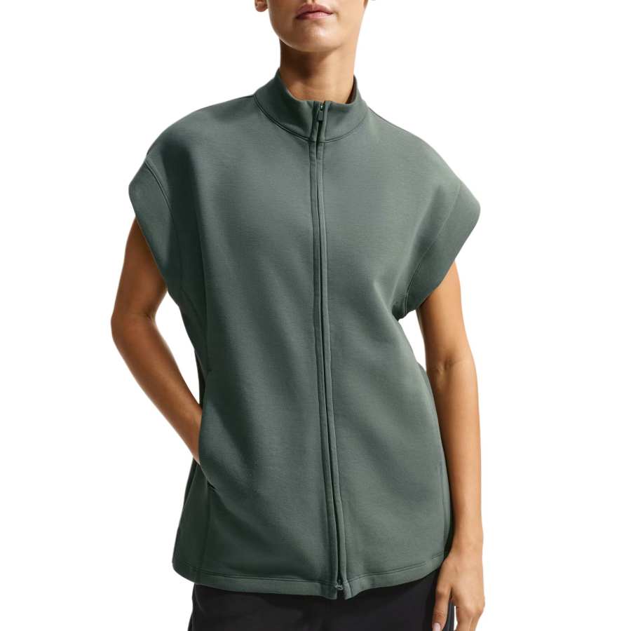 Nike Nike 24.7 Quick Dry T Shirts Women's Green Camouflage/Outdoor Green Stand Collar