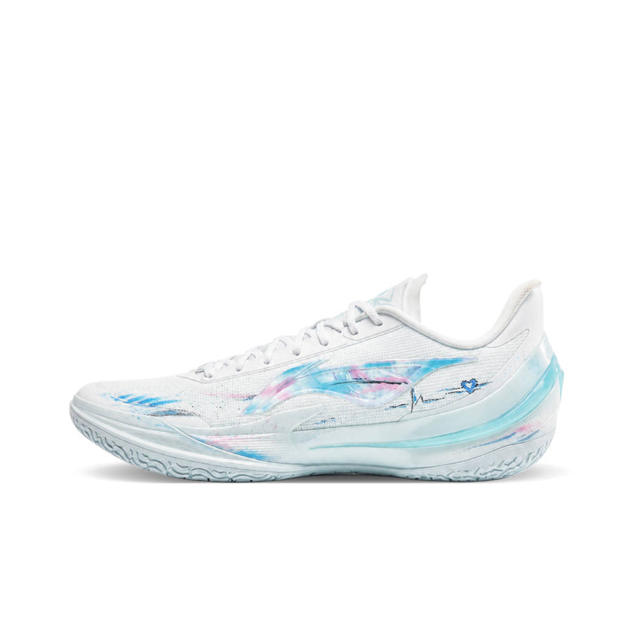 Li-Ning Li Ning Liren 5 V2 Basketball Shoes Men's Low Top White/Cyan/Blue
