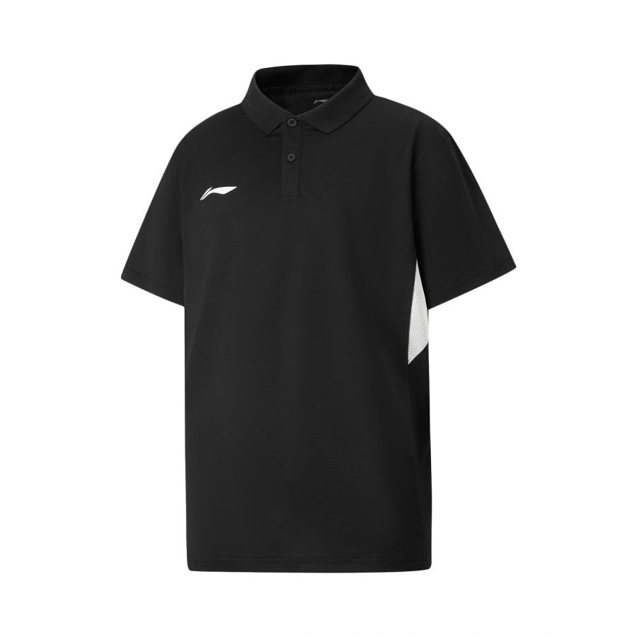 Li-Ning Li Ning Football Polo Shirts Men's Black Polo Collar Moderate