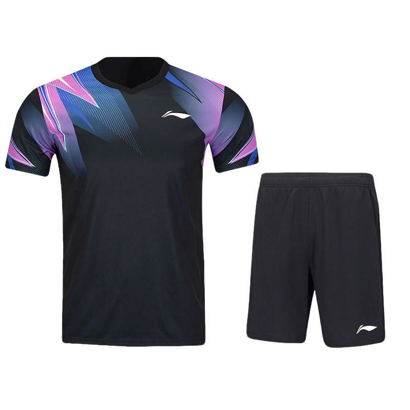 Li-Ning Li Ning Badminton Uniform Sets Men's V Neck Moderate