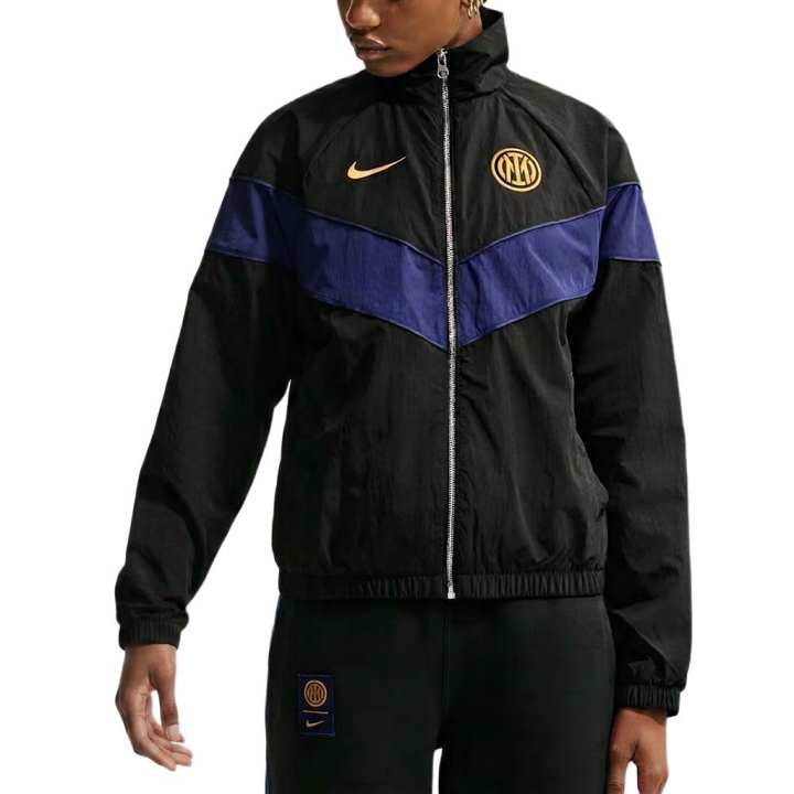 Nike Nike WINDRUNNER Jackets Women's Black/Blue/Midnight Blue/University Gold Stand Collar Moderate