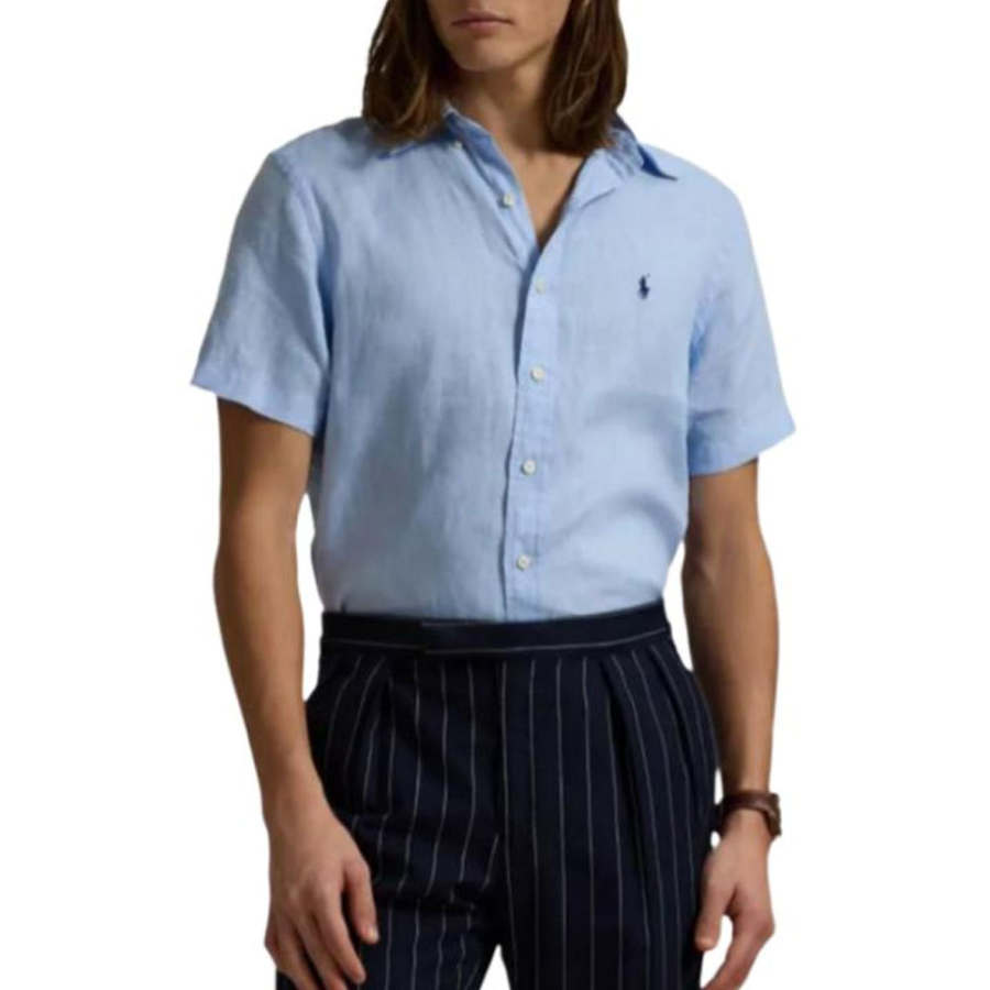 Polo Ralph Lauren Shirts Men's Blue Lapel Moderate Other