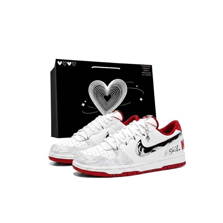 Nike Nike Big Skateboard Shoes Unisex Low Top White Red Black & Blue