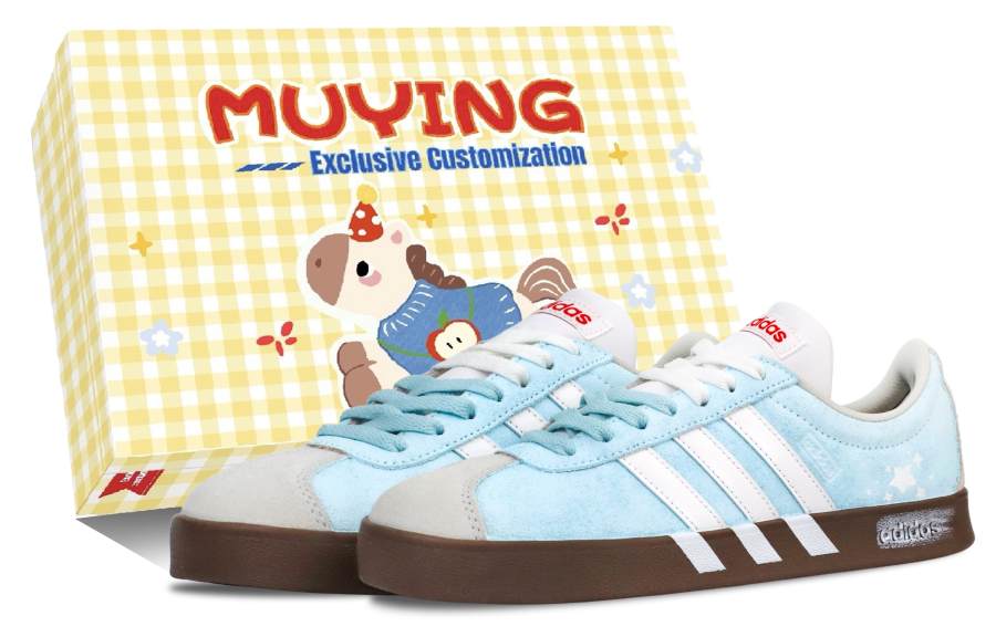 Adidas Adidas Vl Court Classic German Army Trainers Unisex Low Top White/Blue/Gray