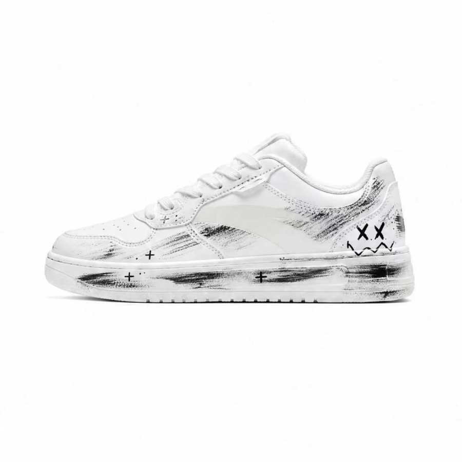 ANTA Easy Skateboard Shoes Unisex Low Top Black/White