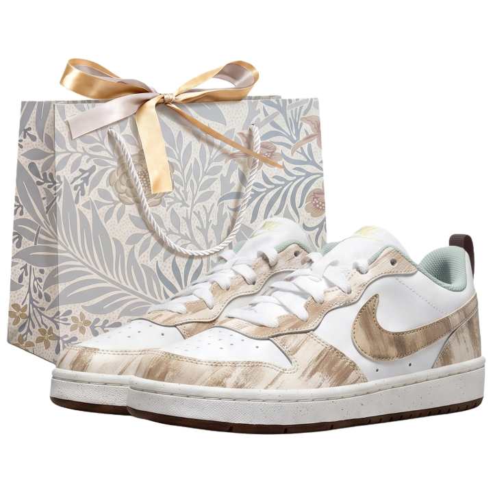 Nike Nike Court Borough Skateboard Shoes Unisex Low Top White Brown Multicolor