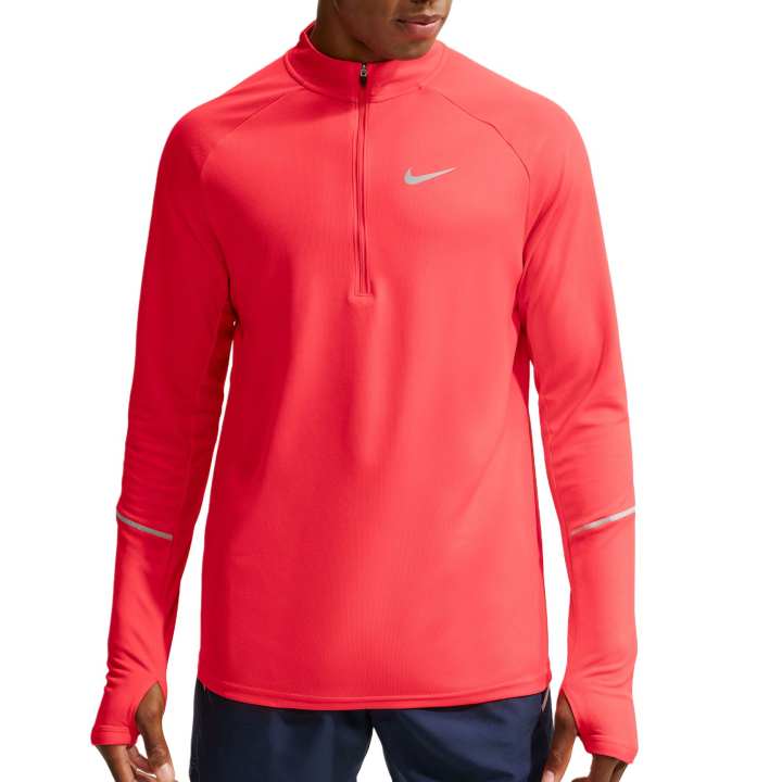 Nike Nike MILER Running T Shirts Men's Light Red/Bright Dark Red Stand Collar Moderate