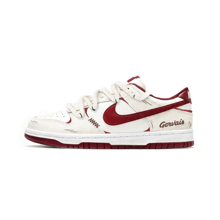 Nike Nike Skateboard Shoes Men's Low Top Beige White Red Color Block